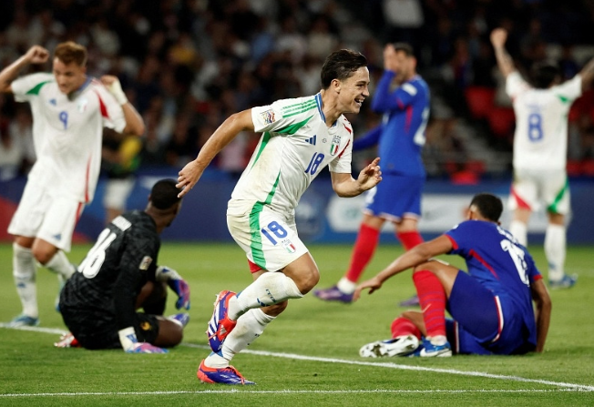 Italien slog Frankrig 3-1 og vandt den første Nations League-sejr